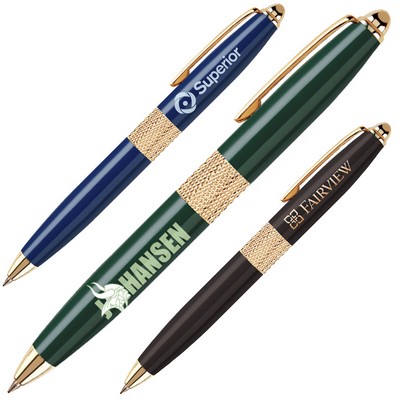 Twist Action Heavyweight Ballpoint Pen w/ Enamel Coated Barrel