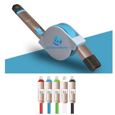 2-In-1 Retractable Phone USB Data Cable