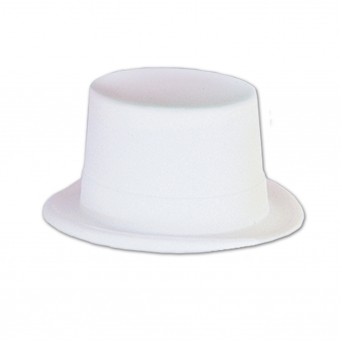 White Velour Topper Hat