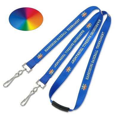 RUSH 1" Custom Dye-Sublimated Event Lanyards with 2 Hooks