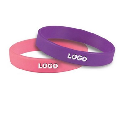 Debossed/Color-Filled Silicone Custom Wristband - .5"w