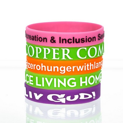 1/2" Embossed Silicone Wristband with Imprint