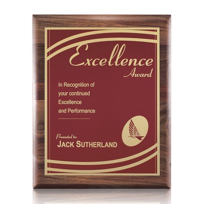 Sedgewick/Marietta Plaque - Walnut/Red 10½"x13"