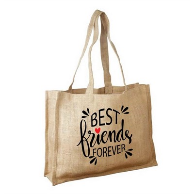 Unlaminated Jute Shopping Bag with Self Handles