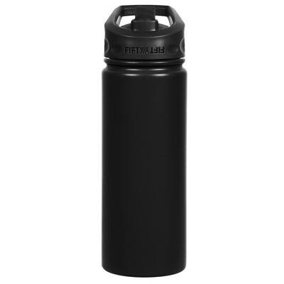 18oz Matte Black Bottle with Straw Lid