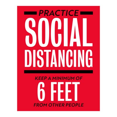 Social Distancing Sign Style 5 - (11"x14")