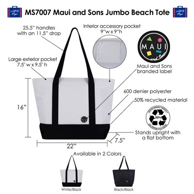 Maui and Sons Jumbo Beach Tote