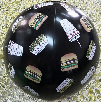 36" Solid Black Beach Ball