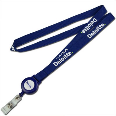 Polyester Lanyard w/Retractable Badge Reel