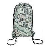 Money Print Drawstring Backpack