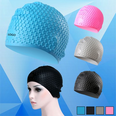 Bubble Style Silicone Swim Cap