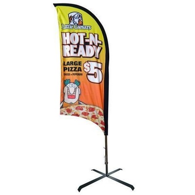 7' Double Sided Bow Banners™ Flag (Full Color Dye Sublimation)