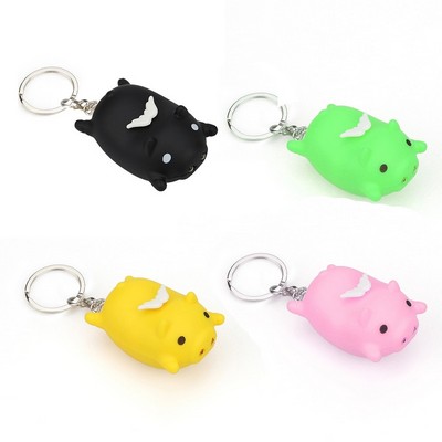 Flying Pig LED Sound Keychain