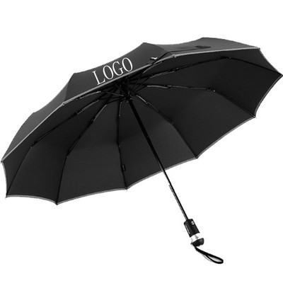 Automatic Windproof Safety Umbrella w/Flash Light