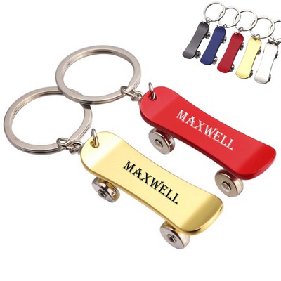 Skateboard Shaped Zinc Alloy Key Chain