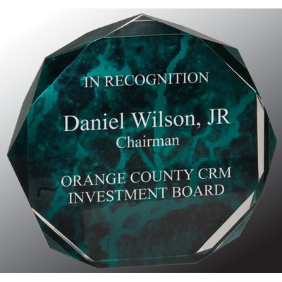 6" Green Marble Octagon Acrylic Award