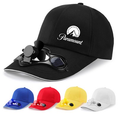 Solar Power Sun Visor Baseball Golf Hats , Cooling Fan