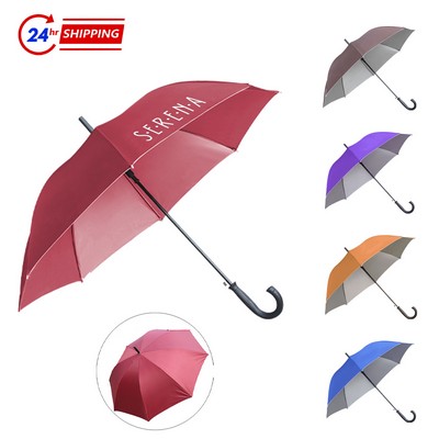 Eight-bone Fabric Curved Handle Straight Umbrella