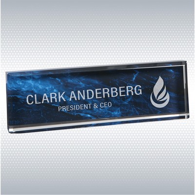 9 1/2" x 2 3/4" Blue Marble Acrylic Name Bar