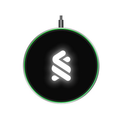 15W Wireless Charger w/LED Light Up Logo