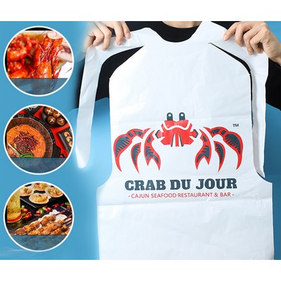 15.6" X 23.6" Disposable Plastic Apron Restaurant Lobster Bibs