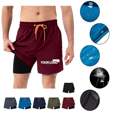 2 In 1 Quick Dry Swim Shorts