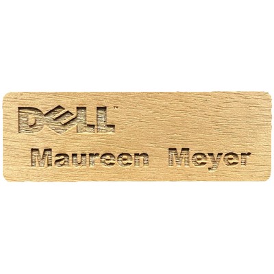 0.75" x 2.75" Wood Name Badge