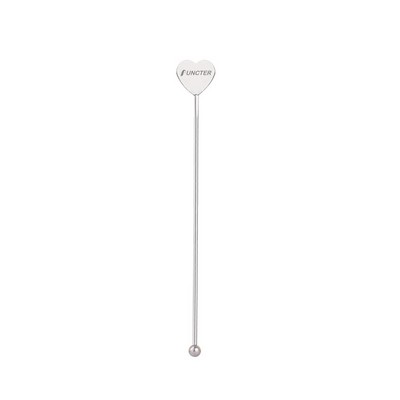 Stainless Steel Heart Shape Top Swizzle Stirrer Sticks