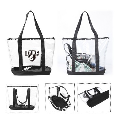 Stadium Approved Clear Zipper Tote Bag