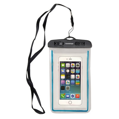 Waterproof Cell Phone Pouch With Lanyard & Neon Strip