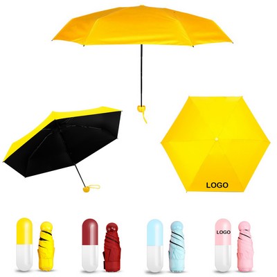 Mini Umbrella With Cute Capsule Case