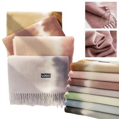 Gradient Cashmere Scarf Women Pashmina MOQ 50Pcs