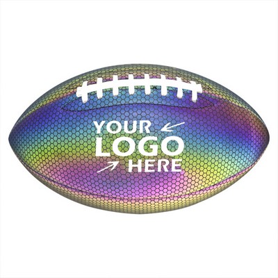 Holographic Glowing Reflective Football Size 9 Pu Leather