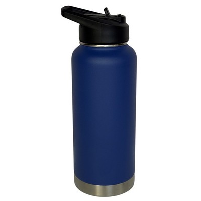 32 Oz. Stainless Double Wall Vacuum Insulated bottle powder coated royal blue