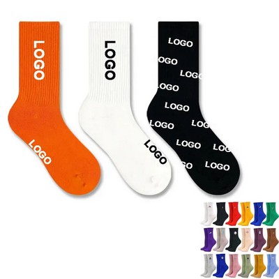 Custom Logo Embroidered Jacquard Socks