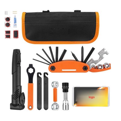 16-in-1 Portable Bike Repair Tool Kit with Carrying Case