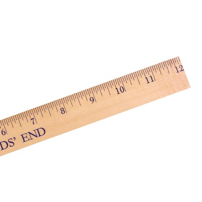 12" Clear Lacquer Wooden Ruler (Spot Color)