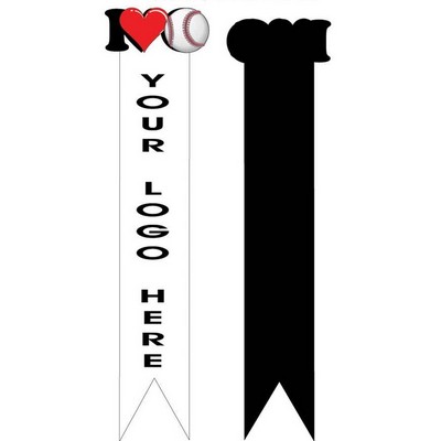 I Love Baseball Bookmark w/ Black Back