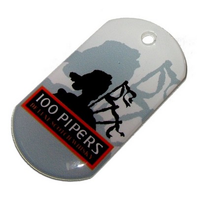 Dog Tag Pendant / Charm with Double Sided Imprint and Dome