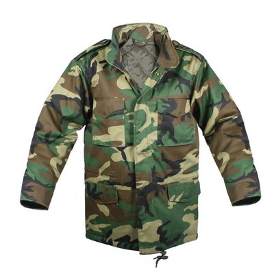 Kids' Woodland Camouflage M-65 Field Jacket (XS to XL)