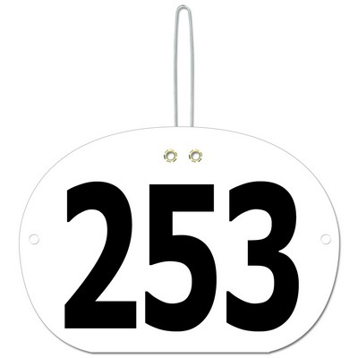 Stock Oval Exhibitor Number Tag w/ Hook (7 7/8"x5 1/2")