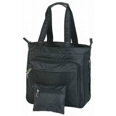 Ladies Expandable Computer Tote Bag w/Multiple Zipper Pocket