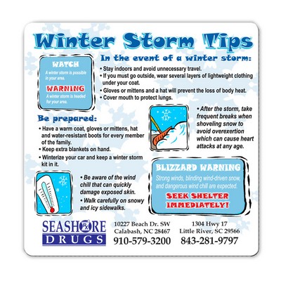 Health & Safety Laminated Winter Storm Tips Magnet