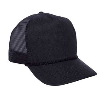 5 Panel Cotton Twill Cap W / Mesh Back & Fused Buckram