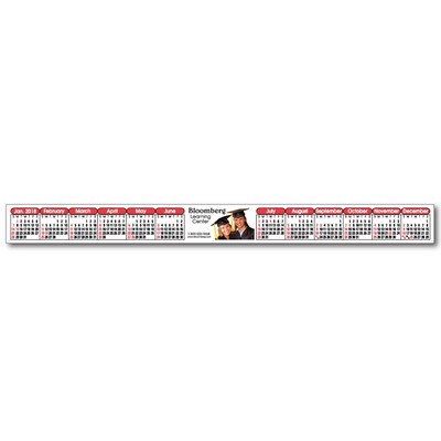 Kwik-Stik Year at a Glance Strip Monitor Calendar (Red & Black)