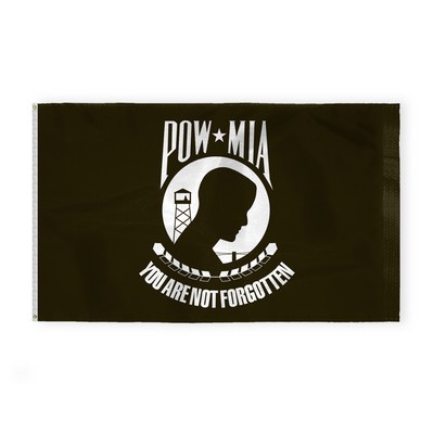 POW MIA Flags 6x10 foot (black & white)