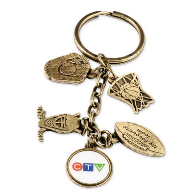 Custom Charming Key Chain w/5 Custom Charms (Econo)