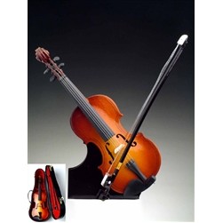 Violin Miniature with Stand & Case 7"H