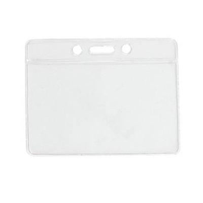 Horizontal Top Load Color Bar Badge Holder - White