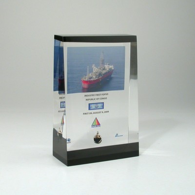 Wedge Lucite® Embedment Award (4" x 6" x 1 3/4" x 1")